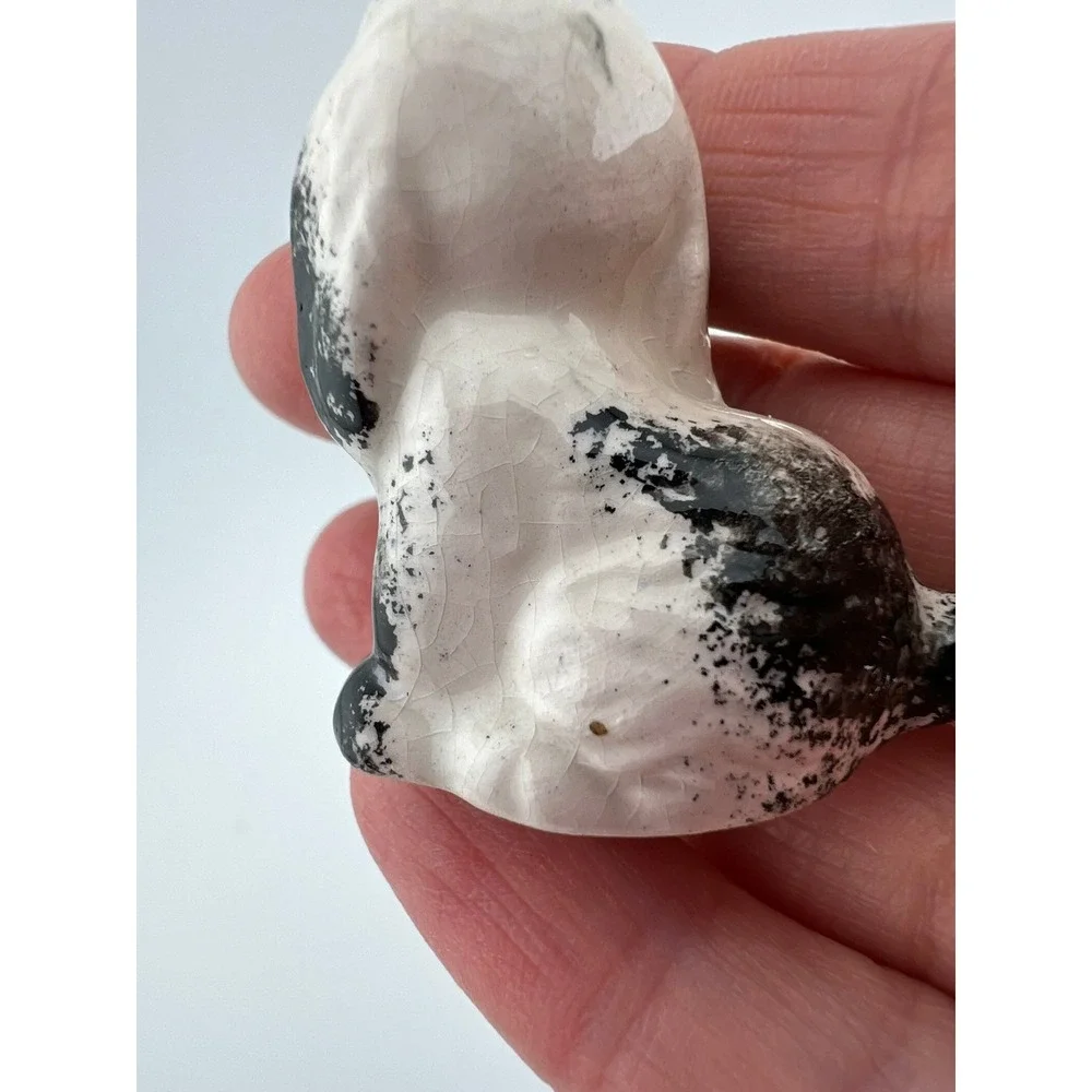 Vintage Mini Cocker Spaniel Dog Figurine Crackle Glaze 1.5